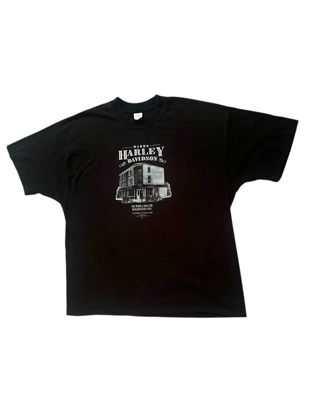 VTG Harley Davidson Warr's London England T Shirt 3XL Hanes Beefy Y2K